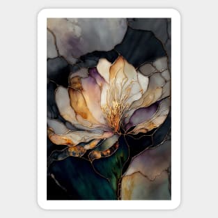 Serene Lotus - Abstract Alcohol Ink Resin Art Sticker